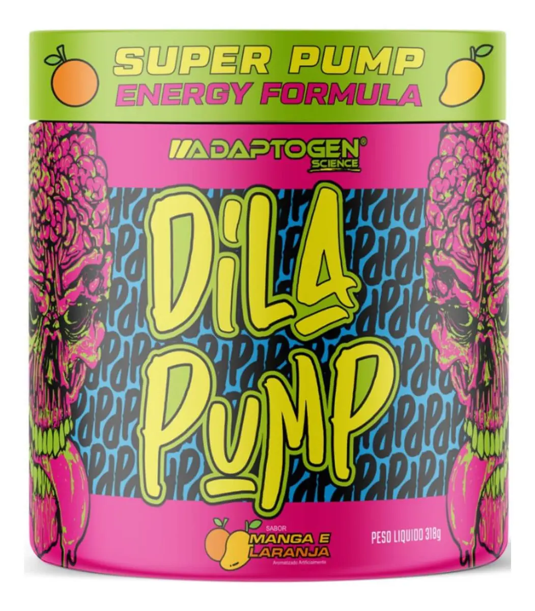 PRE TREINO C/ Beta Dila Pump 318g Adaptogen Sabor Manga E Laranja 09/26