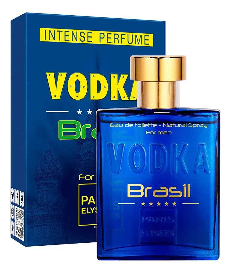 Perfume Vodka Brasil Azul Paris Elysees Masculino Intense 100ml