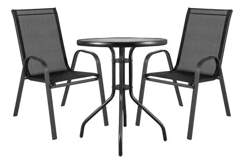 Conjunto De Mesa Com 2 Cadeiras Empoli Em-6021 Para Jardim