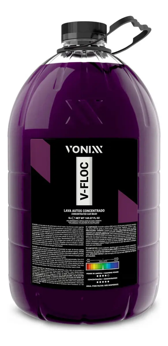 Shampoo Automotivo Neutro Concentrado V Floc 5L Vonixx