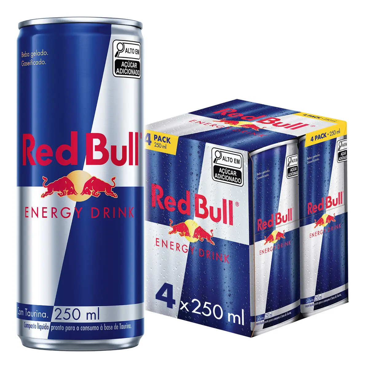 Red Bull Energético, Energy Drink, 250ml, 4 latas
