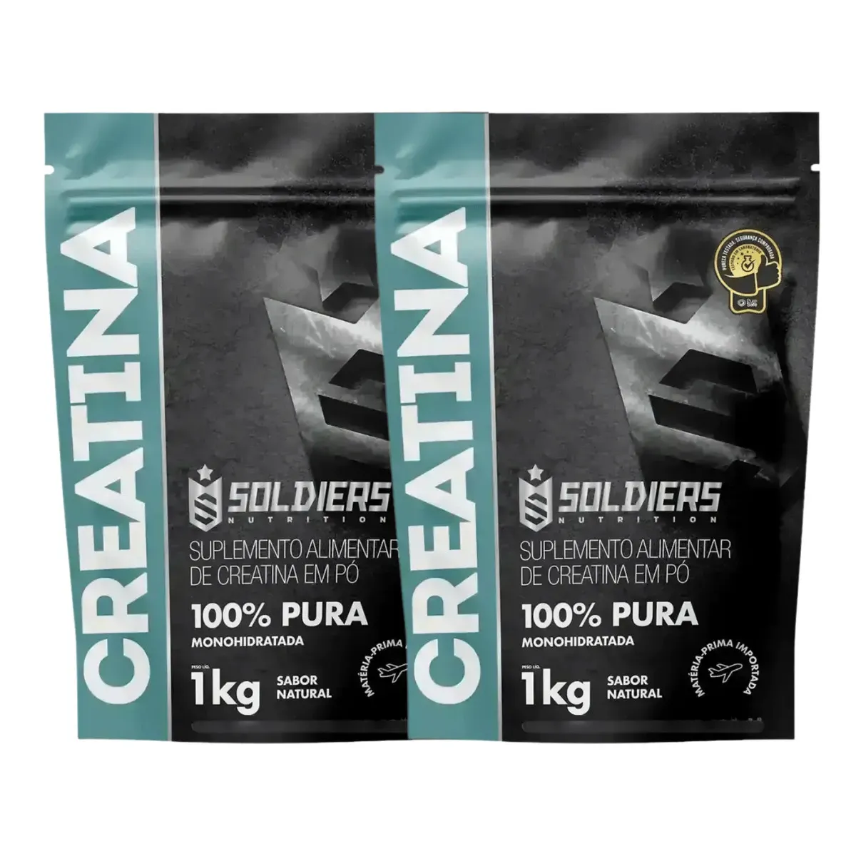 Creatina Suplemento Monohidratada em pó 100% Pura - Soldiers Nutrition x2