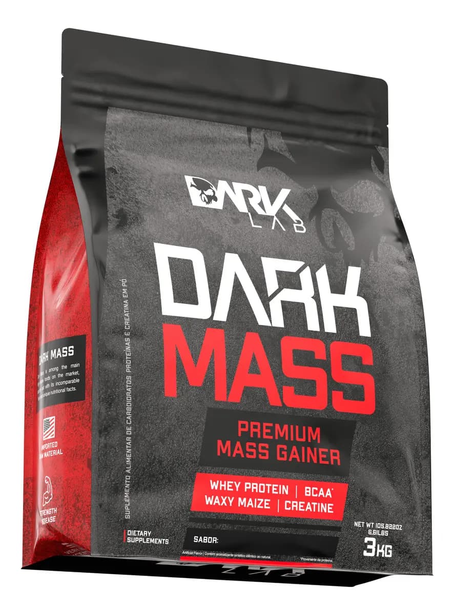 Hipercalórico Dark Mass 3kg Chocolate Branco c/ Morango Dark Lab