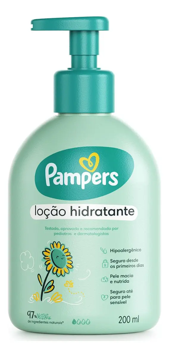 Loção Hidratante Pampers Hipoalergênico Girassol 200ml