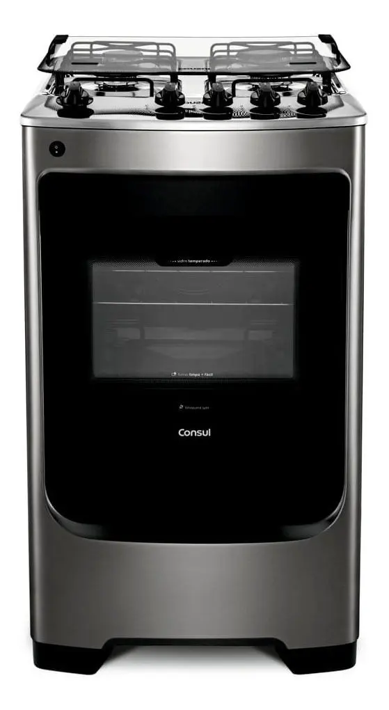 Fogão Consul Cf04nar 4 Bocas Acendimento Aut Inox