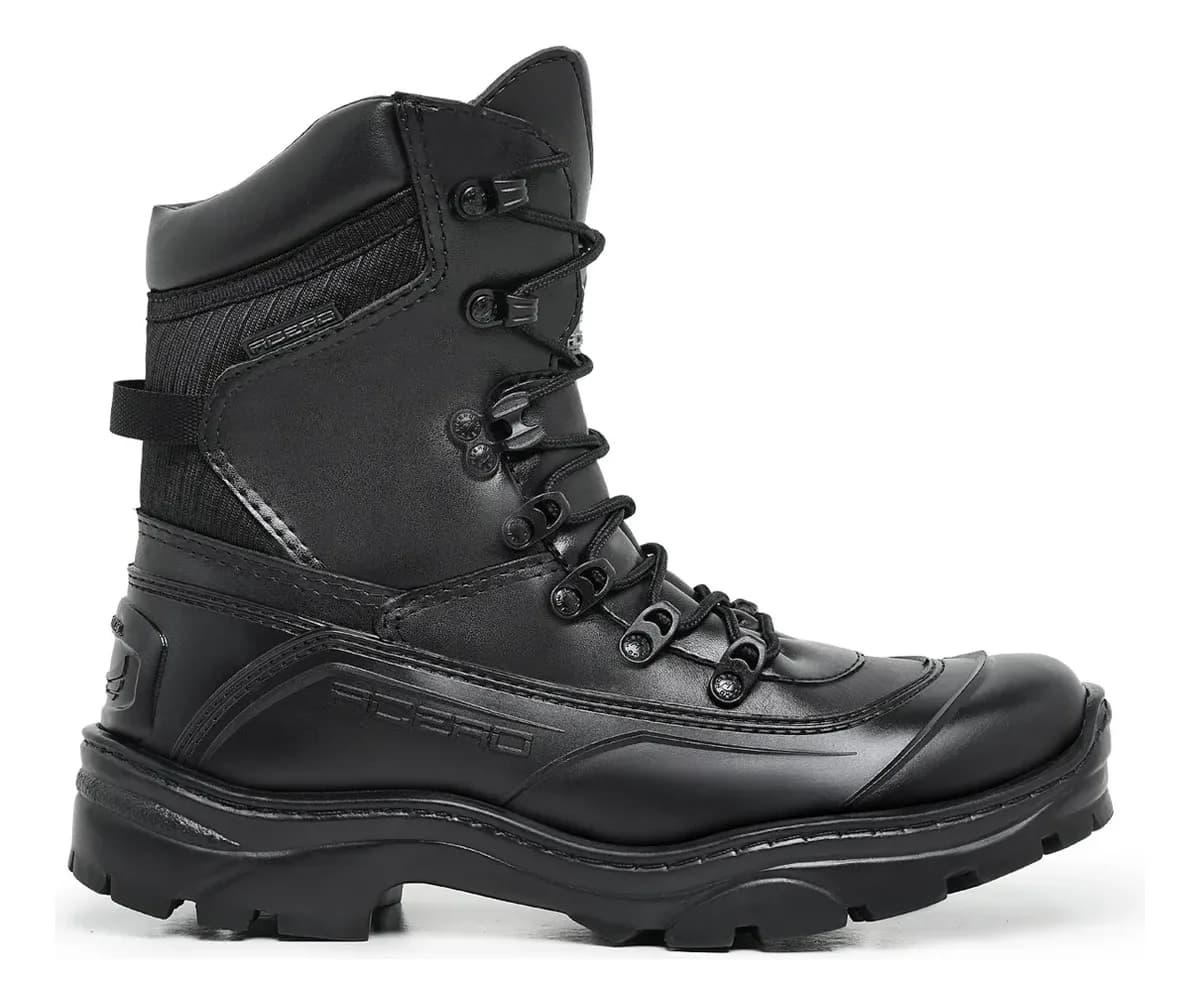 Coturno Acero Tiger Pro Militar Bota Policial Couro Com Ca