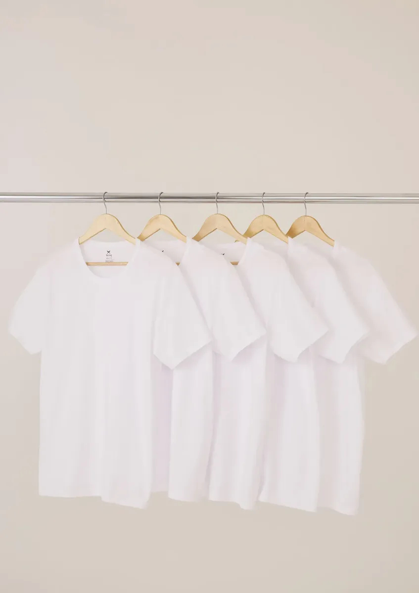 Kit Com 5 Camisetas Masculinas Básicas Hering