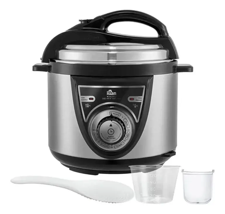 Panela De Pressão Elétrica Kian 4l Inox Acessórios Cor Prateado Frequência 50 Hz X 60 Hz