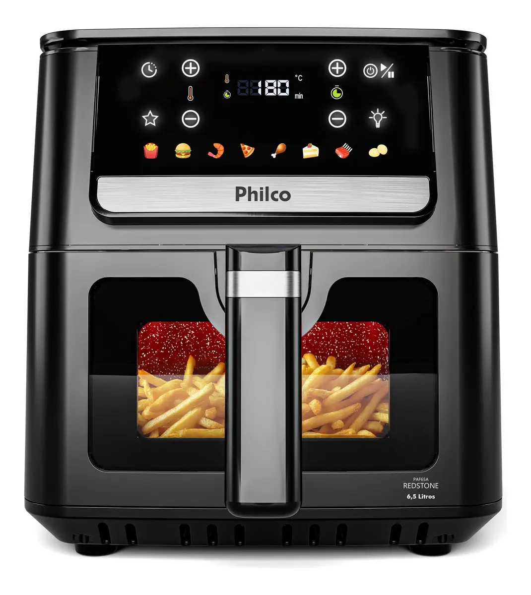 Air Fryer Philco 6,5L Visor Glass e Redstone 1700W PAF65A