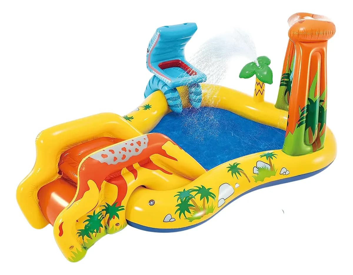 Piscina Playground Centro De Diversões Dinossauro Intex 310l