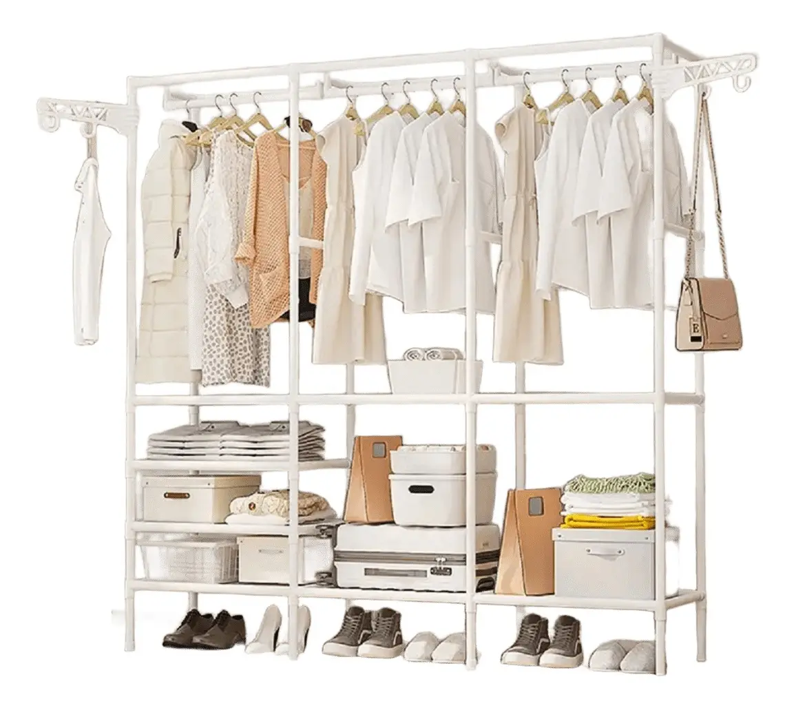 Organizador Roupa Aberto Closet 3 Colunas Desmontável Arara