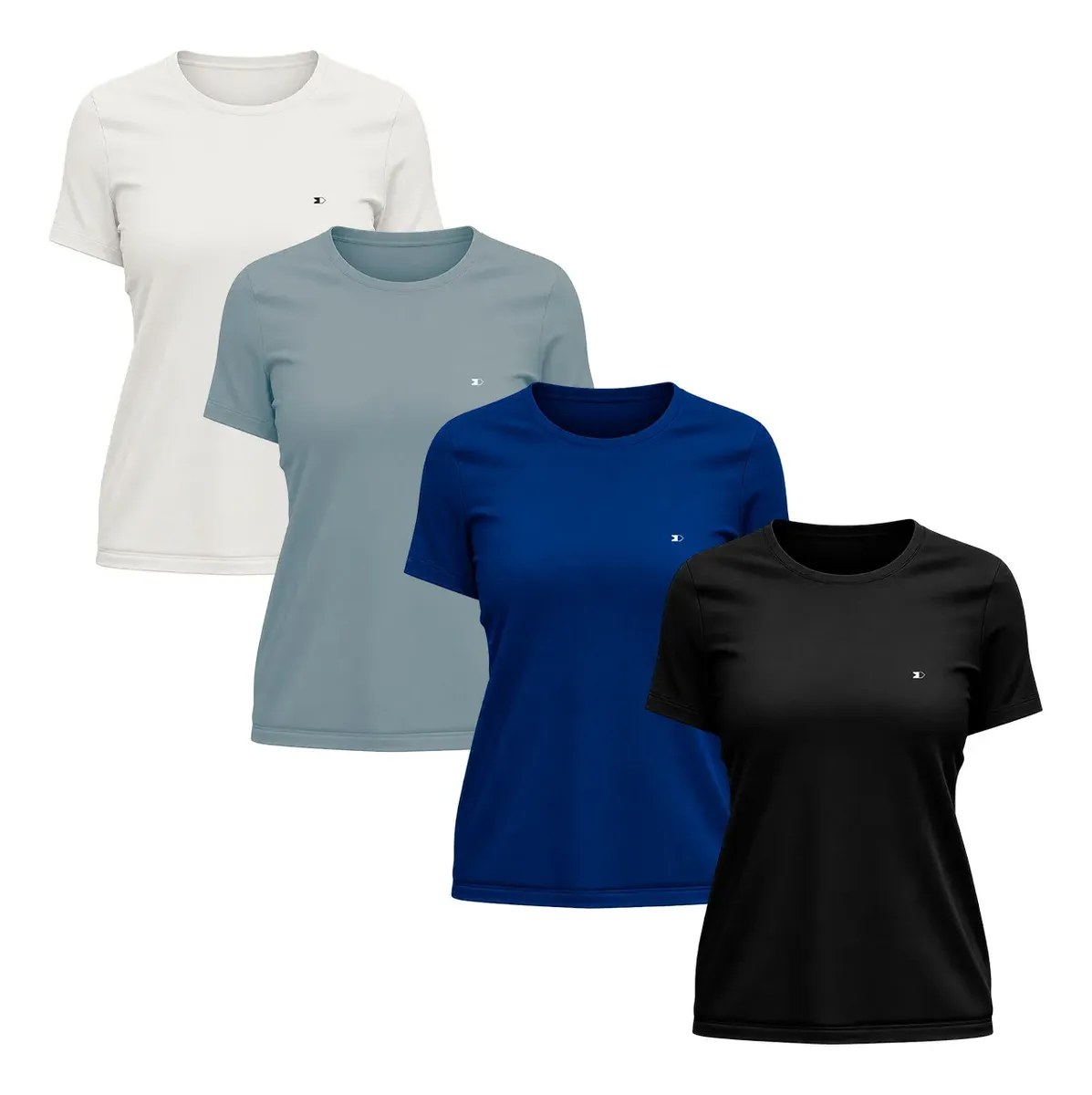 Kit 4 Camisetas Dry-fit Sandrini Baby Look Feminina Academia