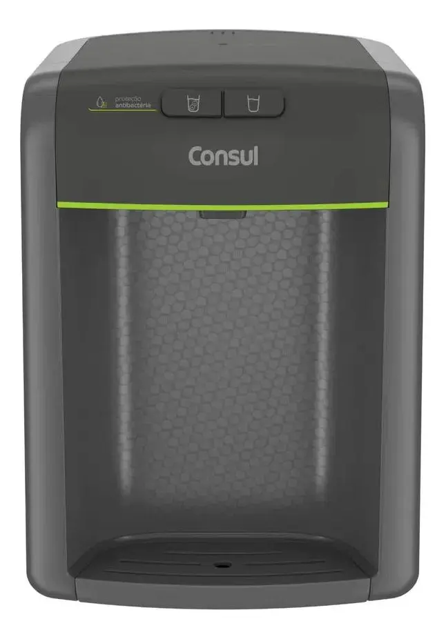 Purificador de água Consul cinza refrigerado com proteção antibactérias CPB34AF