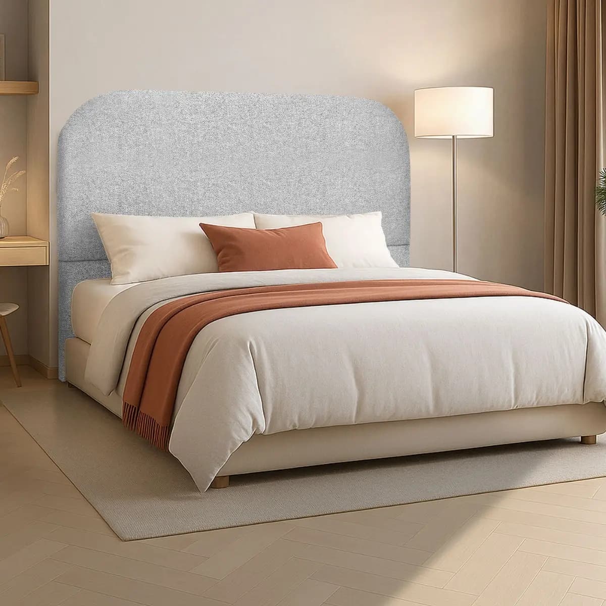 Cabeceira Organica 160cm Para Cama Box Queen Boucle Premium